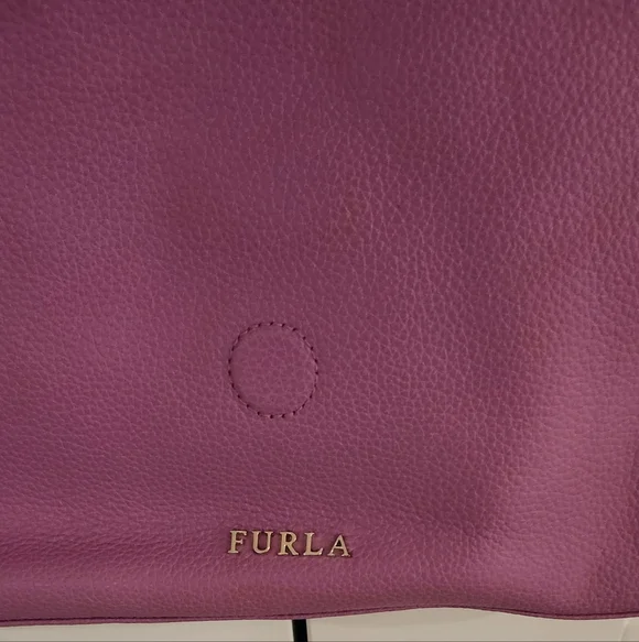 NWOT Furla $448 Pebbled Leather Crossbody Bag Pink Butterfly Bag Charm - Picture 3 of 7